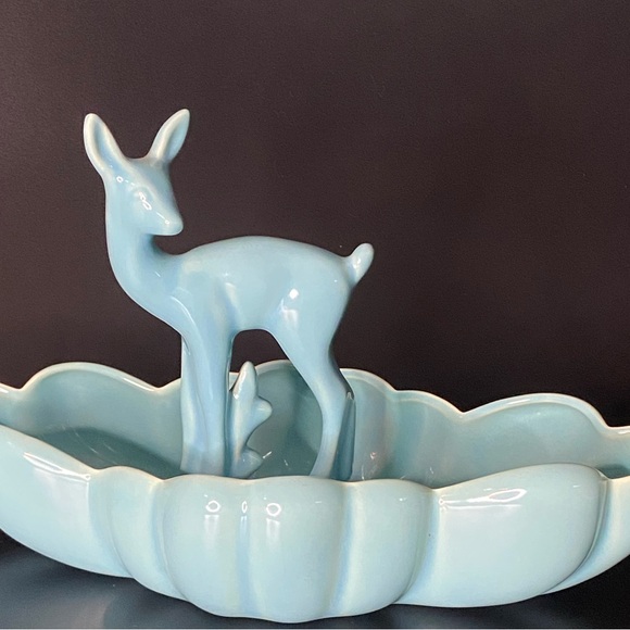 Ceramic blue fawn and serving bowl - Picture 2 of 13